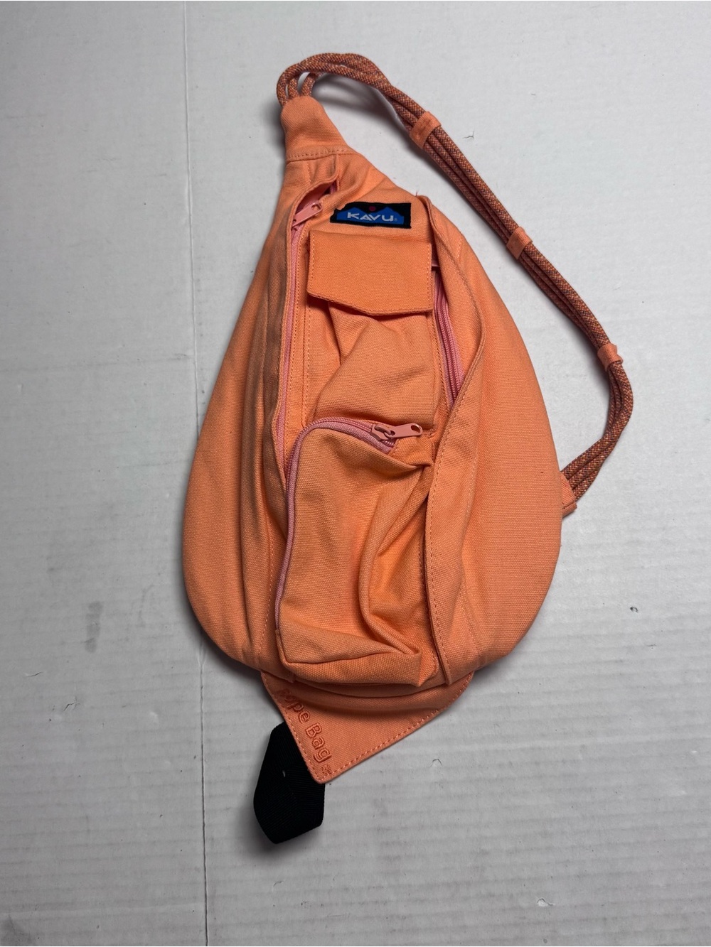KAVU Mini Rope Sling Bag Crossbody In Orange.